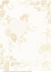 Cream Love Hearts and Roses Paper