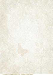 Cream Floral, Butterfly Paper