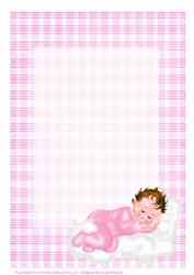 A4 Congratulations on the Birth of Your Baby Girl Insert