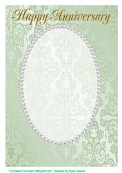 A4 Light Green Fancy, Pearl Card Front