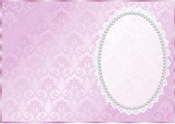 Mauve Damask, White Lace and Pearl Insert