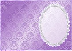 Dark Mauve Damask, White Lace and Pearl Insert