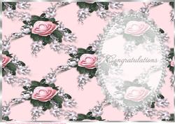 Pretty Pink Rose Spray, Lace and Pearl Insert 3