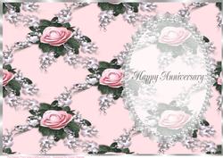 Pretty Pink Rose Spray, Lace and Pearl Insert 4