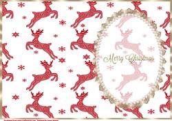 Christmas Riegndeer, Gold Lace and Pearl Insert 2