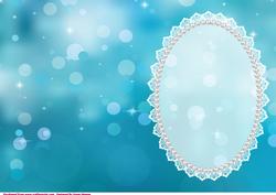 Blue Sparkles, White Lace and Pearl Insert