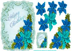 Blue and Aqua Floral Fantasy
