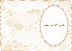 Cream Heart and Roses Insert, with Lace and Pearls Wedding