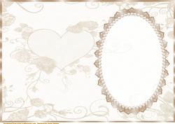 Cream-beige Valentine Heart and Roses Insert
