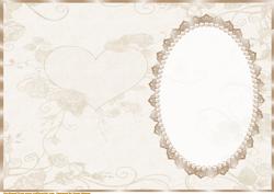 Dark Cream Heart and Roses Insert, with Ivory Lace & Pearls