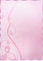 Pink Hearts and Swirls Paper, with Border