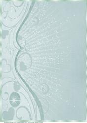 Green Hearts and Swirls Paper, with Border