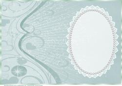 Green Hearts and Swirls Insert, with Lace & Pearls