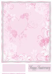 Pink Heart and Roses Card Base, with Tags 4