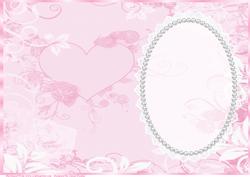 Pink Heart and Roses Insert, with Lace and Pearls 3