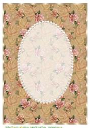 A4 Edwardian Roses Card Base, with Pearls
