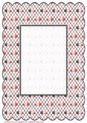 A4 Lipsticks Scallop Card Front, with Black Pearls
