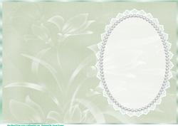 Easter Green Floral Insert, with Lace and Pearls