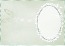 Easter Green Butterfly Sparkles Insert, with Lace and Pearls