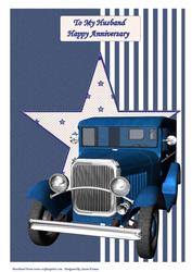 A4 Blue Vintage Truck 5
