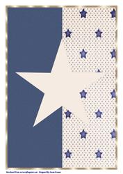 A4 Dark Blue and Cream Stars Card Front