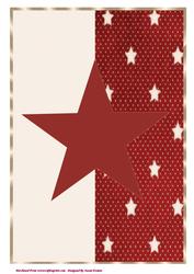 A4 Dark Red and Cream Stars Card Front