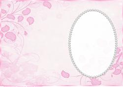 Pink Rose Leaves Insert, with Pearls
