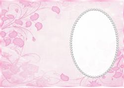 Pink Rose Leaves Insert, with Pearls 2