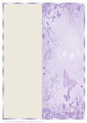 A4 Cream and Purple Floral, Butterfly Card Front
