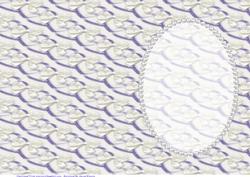 Purple Hearts & Cream Bows on White Insert, with Pearls