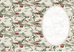 Christmas Holly and Swirls Insert, with Pearls 3