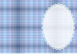 Christmas Blue Tartan Insert, with White Lace