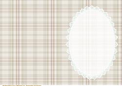 Christmas Cream-beige Tartan Insert, with White Lace