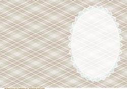 Christmas Cream-beige Tartan Insert, with White Lace 2