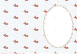 Red Celebration Candles, with Red Roses 'n' Pearls Insert