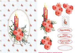 Red Celebration Candles, with Red Roses