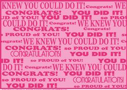 Pink Graduation Text Paper, with Border