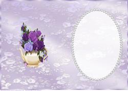 Purple Tea Pot Roses Just for You Insert