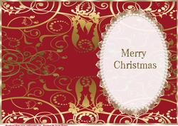 Christmas Red & Gold Swirls Insert, with Lace & Pearls