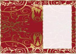 Christmas Red & Gold Swirls Insert, with Borders