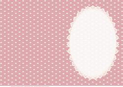 Pink and Cream Polka Dot Insert, with Cream Lace