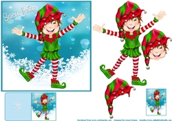 Happy Little Christmas Elf 6x6