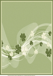 Green Clovers Paper, With Borders 2