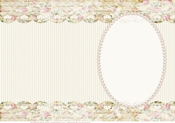 Pink And Cream Shabby Chic Insert, With Pearls