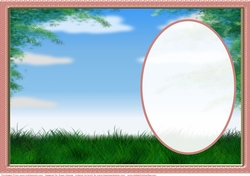 Scenic, Grass And Trees In A Blush Frame Insert