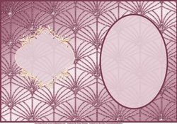 Aubergine Art Deco Insert, With Fancy Frame