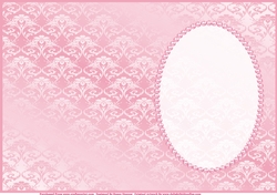 Pretty Pink Damask Insert, With Pearls