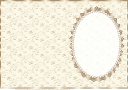 Cream and Gold Pattern insert, With Lace And Pearls