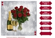8x8 Red Roses And Champagne Topper & Greeting Tags