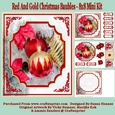 Red And Gold Christmas Baubles - 8x8 Mini Kit